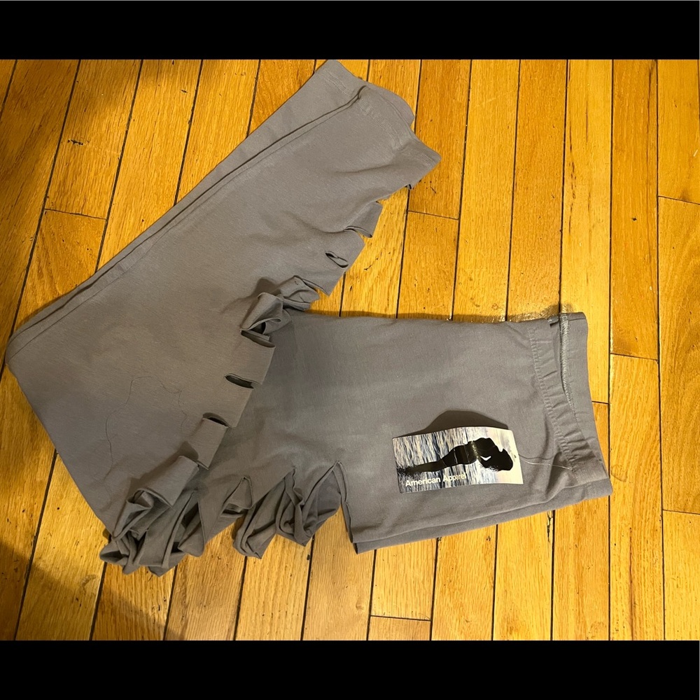 American Apparel Gray Leggings with Slits Sz XL